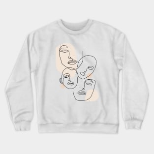 Line Drawing of women faces boho Crewneck Sweatshirt